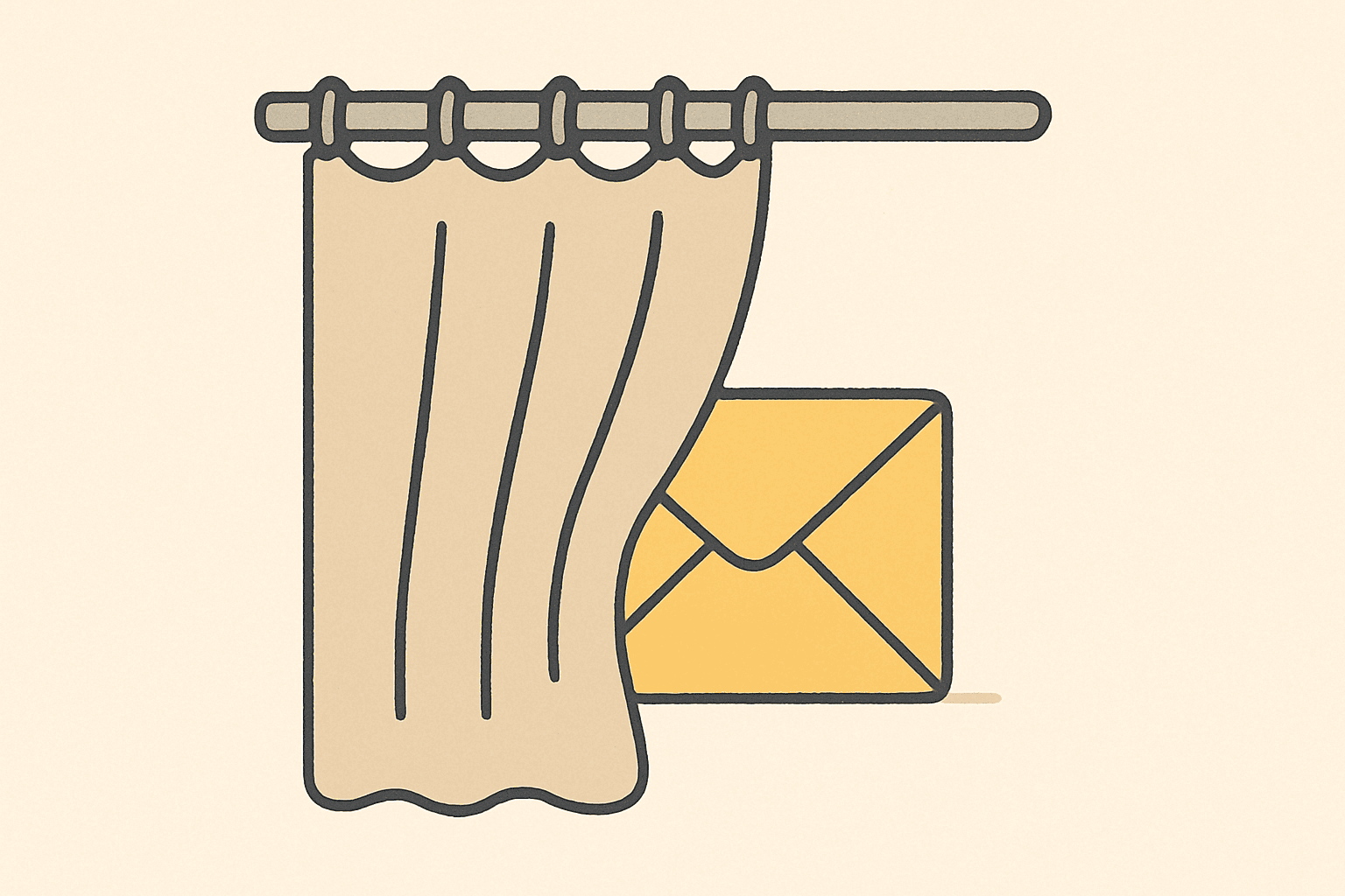 A curtain pulled aside, revealing the envelope it was supposed to keep hidden