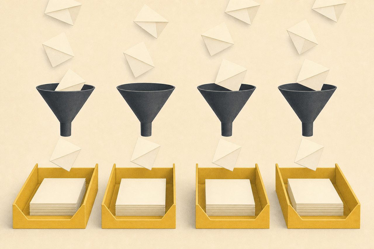 Provider spam filters sorting incoming mail into the right places