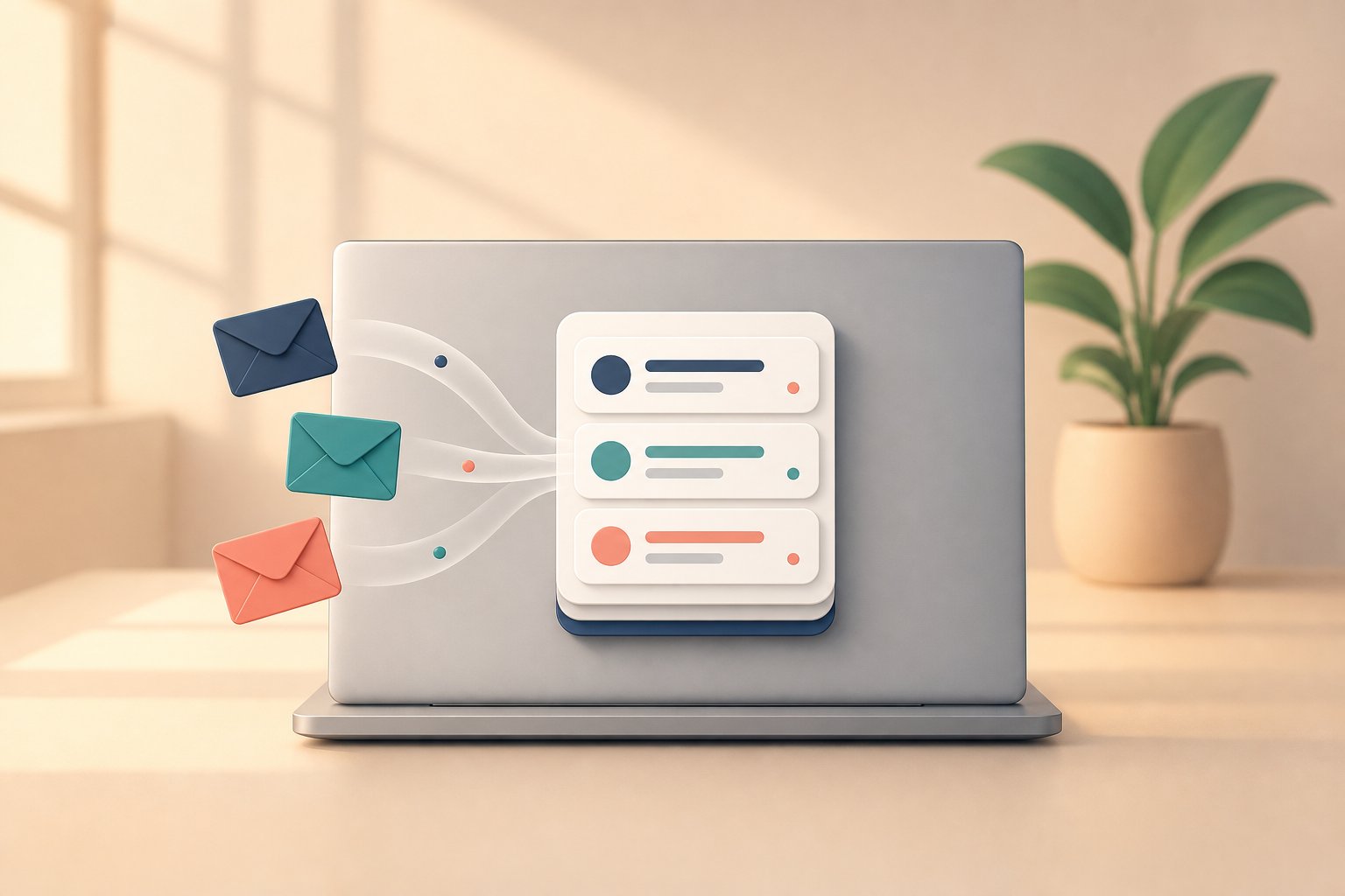 A single bundled email digest open on a laptop instead of a crowded inbox